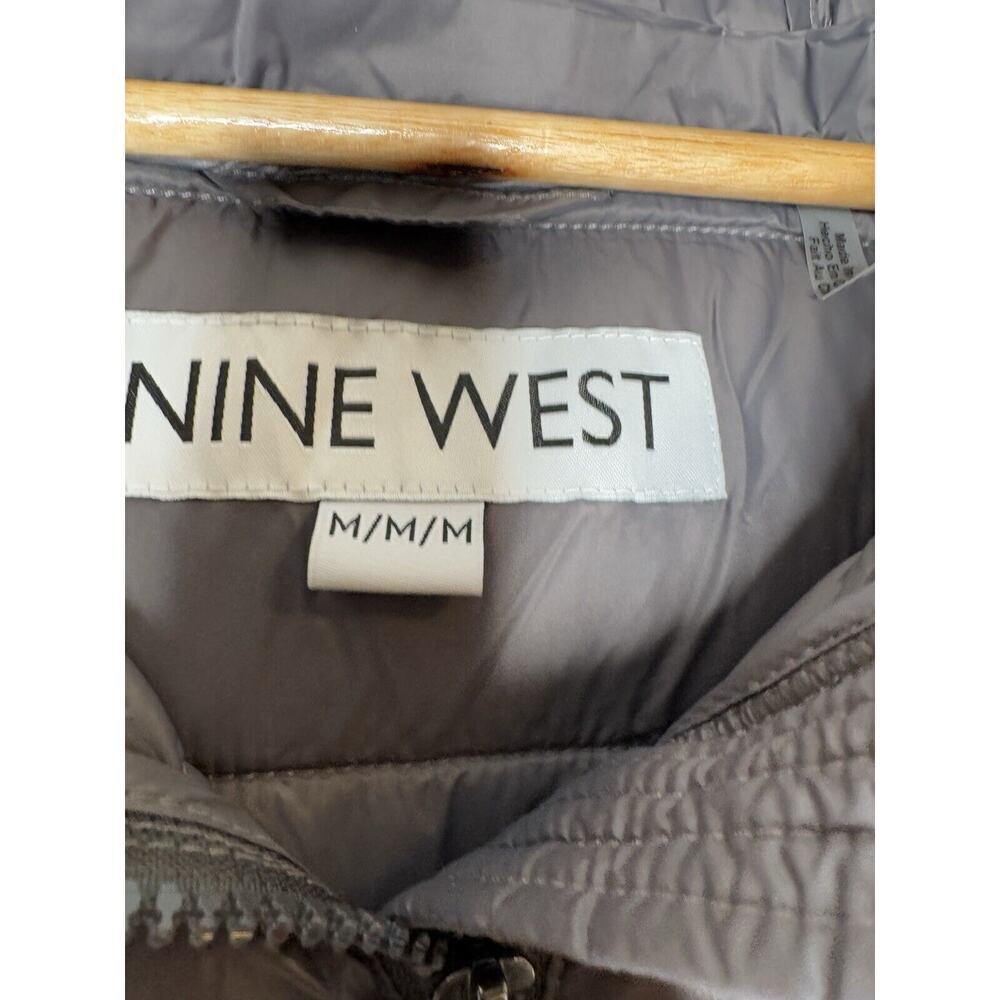 NINE WEST WOMENS HOOD PUFFER COAT NYLON QUILTED WATER/WIND RESIST PARKA JACKET M - Picture 4 of 7